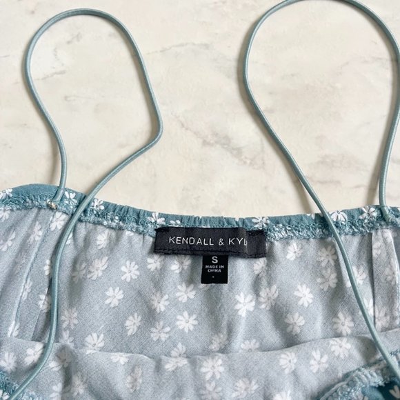 Kendall & Kylie Blue Sleeveless Floral Pattern Mini Dress Women Small (S) - Picture 5 of 6